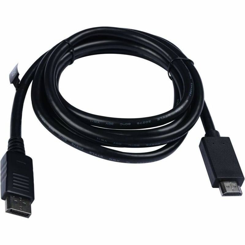 V7 DisplayPort 1.2 Male to HDMI 1.4 Male 21.6 Gbps 4K UHD 2m/6.6ft Black - Thumbnail 3