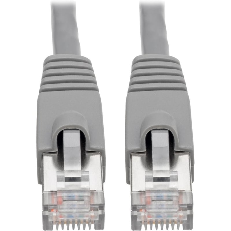 Eaton Tripp Lite Series Cat6a 10G Snagless Shielded STP Ethernet Cable (RJ45 M/M), PoE, Gray, 1 ft. (0.31 m) - Thumbnail 1