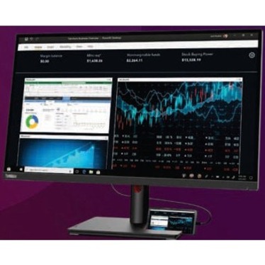 Lenovo ThinkVision T27p-30 27" Class Webcam 4K UHD LCD Monitor - 16:9 - Black - Thumbnail 5