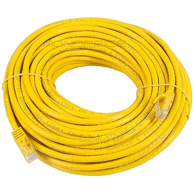 Monoprice FLEXboot Series Cat6 24AWG UTP Ethernet Network Patch Cable, 75ft Yellow - Thumbnail 1