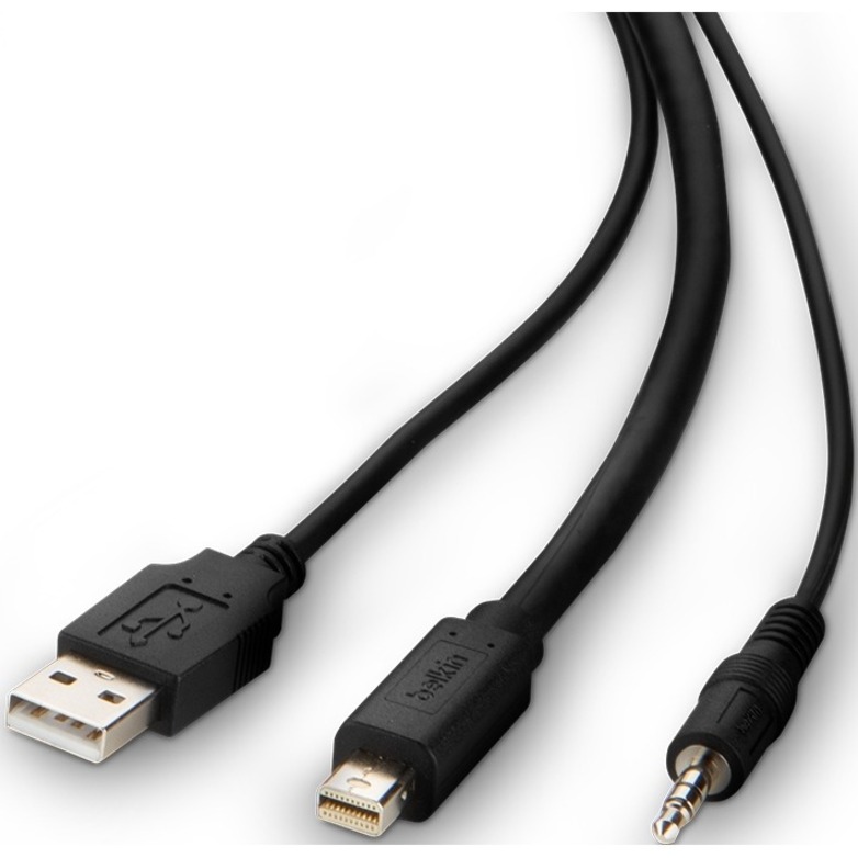 Belkin MiniDP to DP + USB A/B + Audio Passive Combo KVM Cable - Thumbnail 3