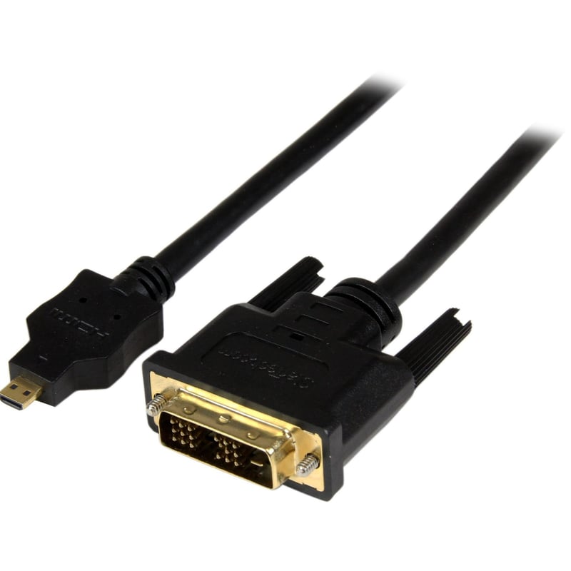 StarTech.com 3ft (1m) Micro HDMI to DVI Cable, Micro HDMI to DVI Adapter Cable, Micro HDMI Type-D to DVI-D Monitor/Display Converter Cord - Thumbnail 1