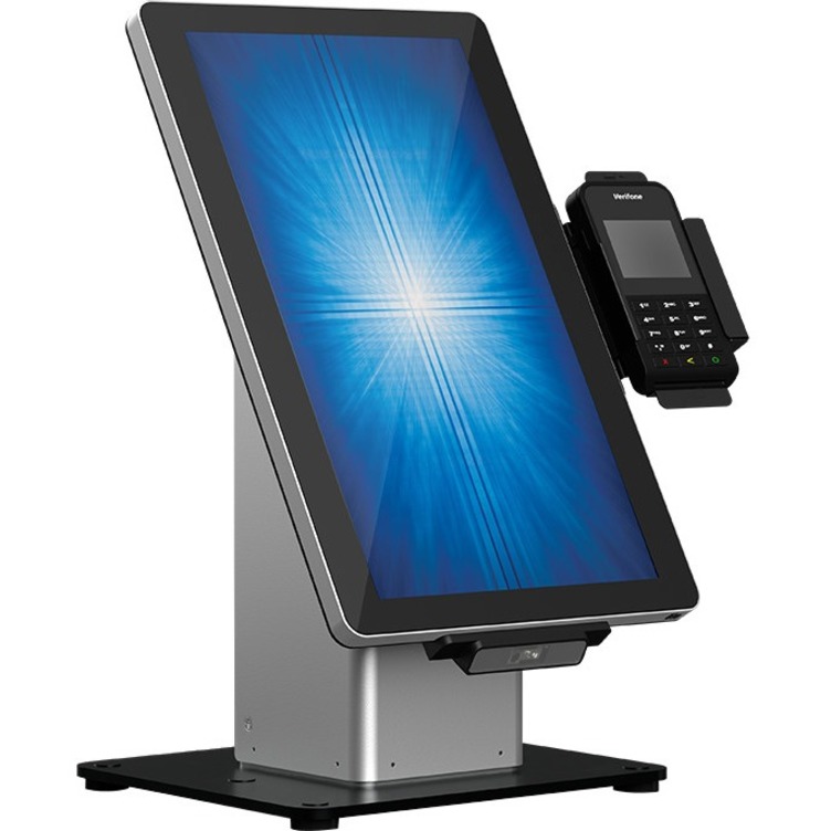 Elo Slim Desk Mount for Touchscreen Monitor, Cradle, Bar Code Reader, Fingerprint Reader, Webcam - Black, Silver - Thumbnail 4