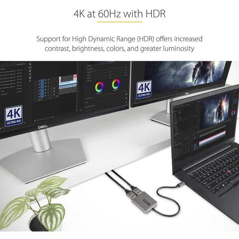 StarTech.com USB-C to Dual HDMI Adapter, USB Type-C Multi-Monitor MST Hub, Dual 4K 60Hz HDMI Laptop Display Extender / Splitter, Windows - Thumbnail 3