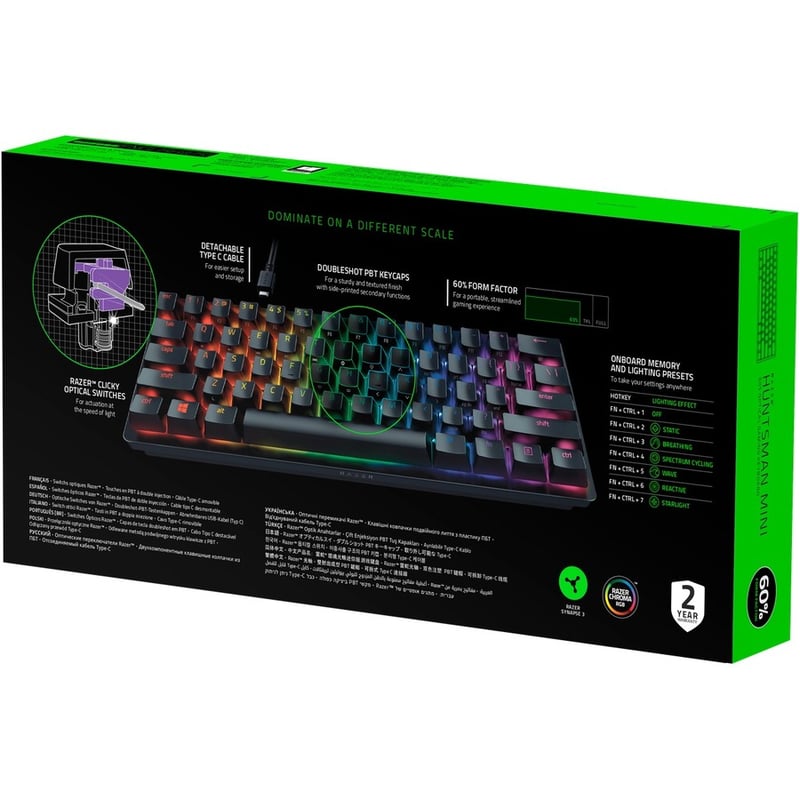Razer Huntsman Mini - Clicky Optical Switch - US - Black - Thumbnail 3