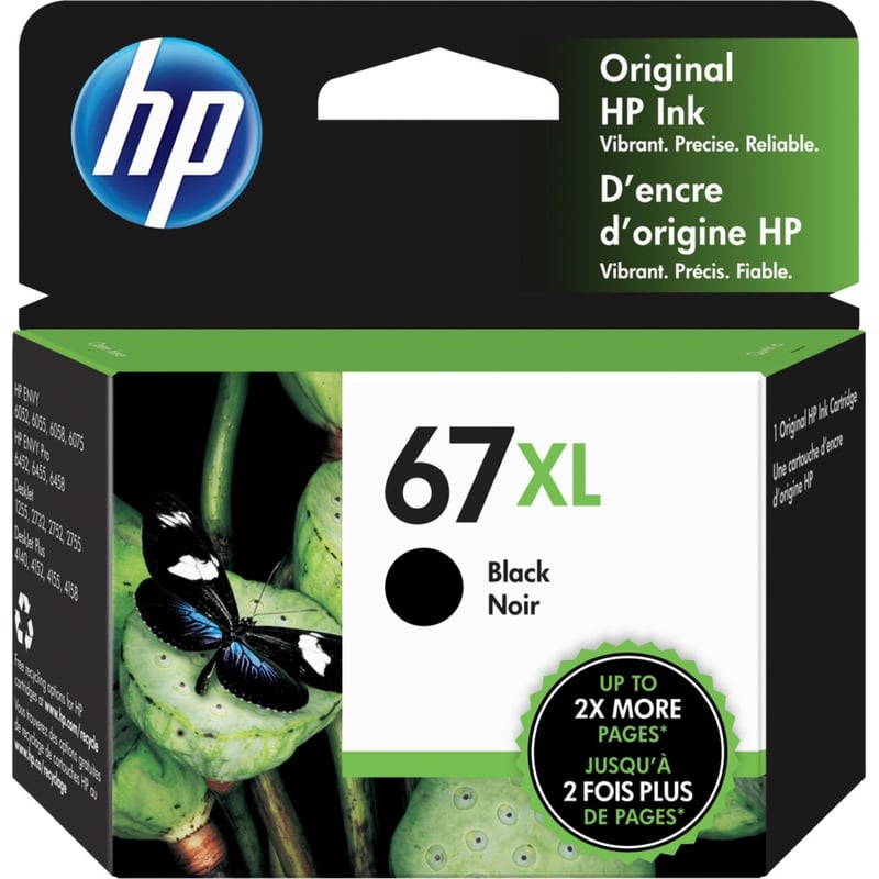 HP 67XL Original High Yield Inkjet Ink Cartridge - Black - 1 Pack - Thumbnail 1