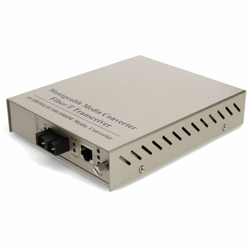 AddOn 10/100/1000Base-TX(RJ-45) to 1000Base-LX(SC) SMF 1310nm 20km Managed Media Converter - Thumbnail 1