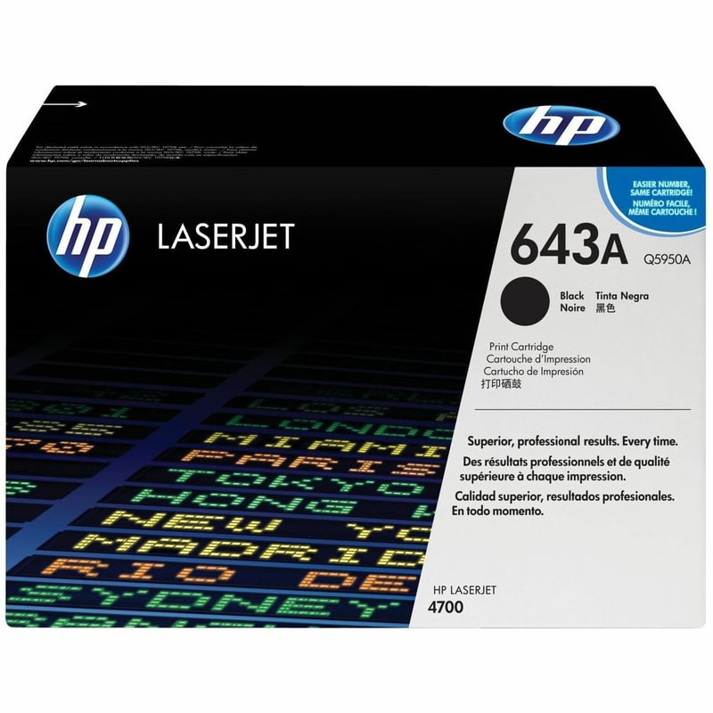 HP 643A (Q5950A) Original Laser Toner Cartridge - Single Pack - Black - 1 Each - Thumbnail 1