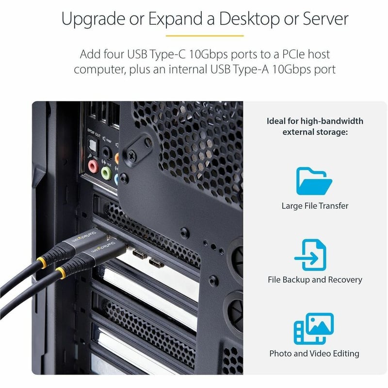 5-PORT USB PCIE CARD 10GBPS 4X USB-C/1X USB-A EXPANSION CARD - Thumbnail 2
