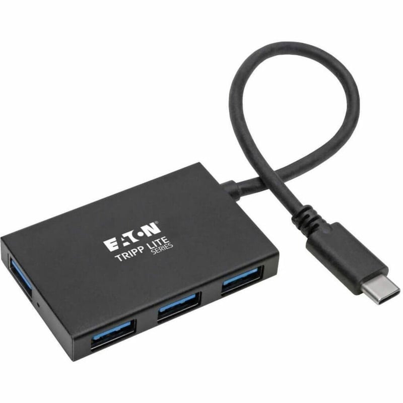 Tripp Lite by Eaton 4-Port USB-C Hub USB 3.x (5Gbps) 4x USB-A Ports Aluminum Housing Black - Thumbnail 1