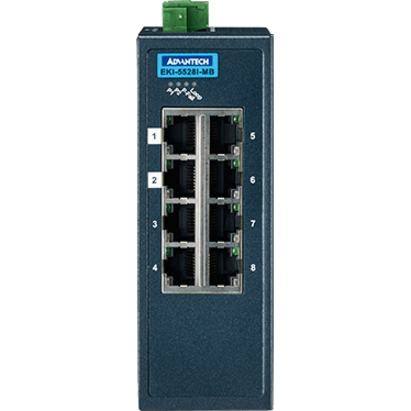 Advantech 8 Port Entry-level Managed Switch Support Modbus/TCP w/wide Temp - Thumbnail 2