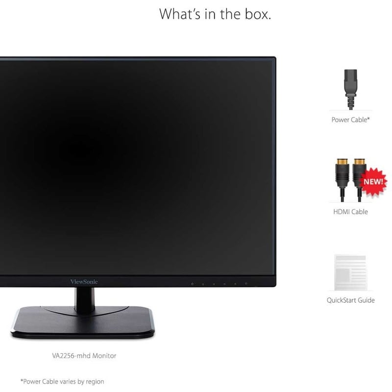 ViewSonic VA2256-MHD 22 Inch IPS 1080p Monitor with Ultra-Thin Bezels, HDMI, DisplayPort and VGA Inputs for Home and Office
