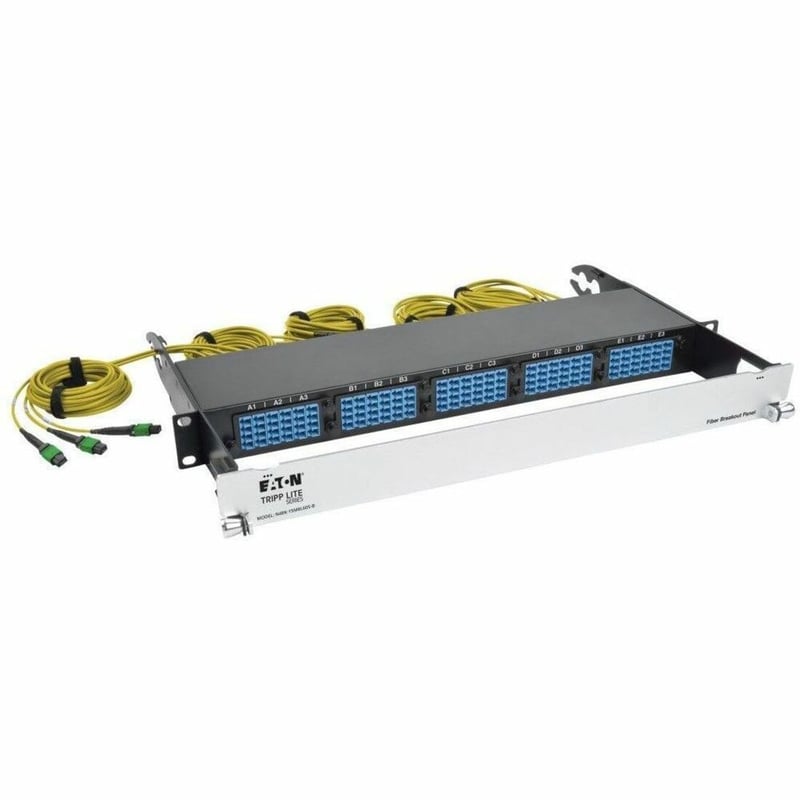 Eaton Tripp Lite Series 40/100Gb Fiber Breakout Patch Panel, 40Gb to 4 x 10Gb, 100Gb to 4 x 25Gb, 15 MTP QSFP to 60 LC Duplex 9/125 Singlemode Ports, 1U - Thumbnail 1