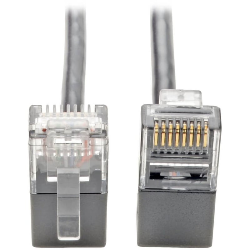 Tripp Lite by Eaton Right-Angle Cat6 Gigabit Snagless Molded Slim UTP Ethernet Cable (RJ45 M/M) Gray 2 ft. (0.61 m) - Thumbnail 1