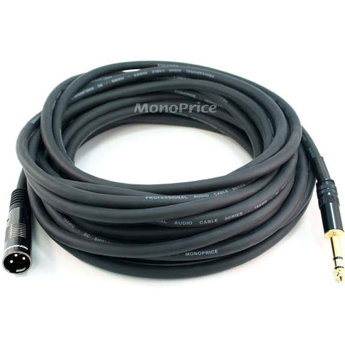 XLR M TO 1/4INCH TRS M CABLE 50FT - Thumbnail 1