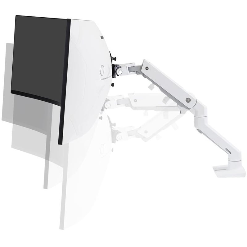 Ergotron Mounting Arm for Monitor, Curved Screen Display, LCD Display - White - Thumbnail 4