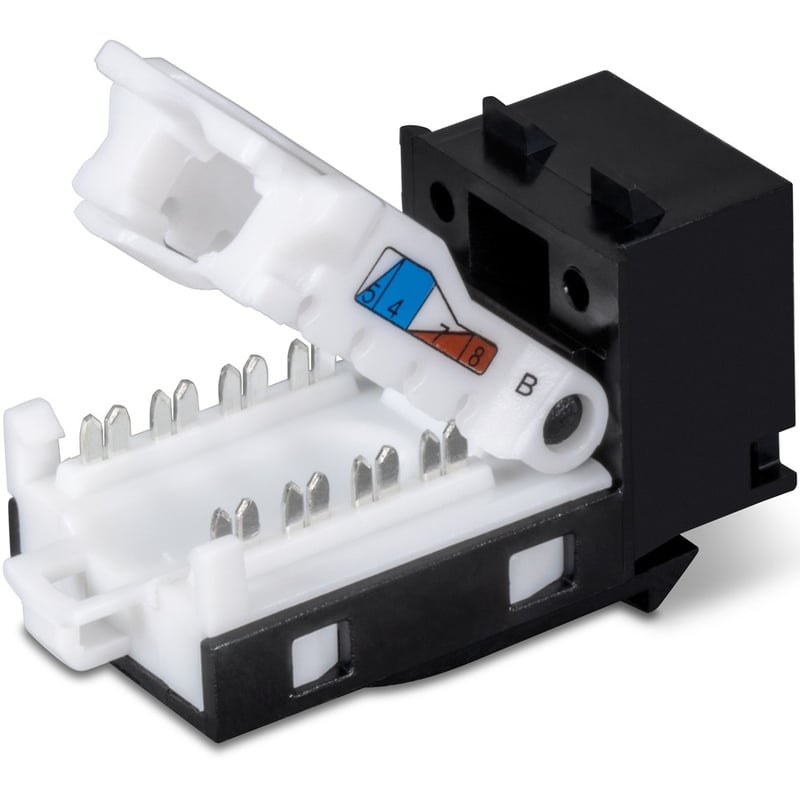 TRENDnet Cat6 RJ45 Keystone Jack 50-Pack Bundle, Compatible With Cat5,Cat5e,Cat6 Cabling, Use With The TC-KP24 Or TC-KP48 Blank Keystone Patch Panels (Sold Separately), Black, TC-K50C6BK - Thumbnail 3