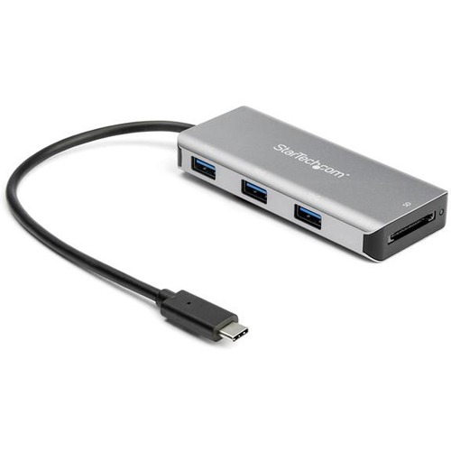 StarTech.com 3 Port USB C Hub with SD Card Reader - 3x USB-A & SD Slot - USB 3.2 Gen 2 10Gbps Type C Laptop Adapter Hub - Bus Powered - Thumbnail 1