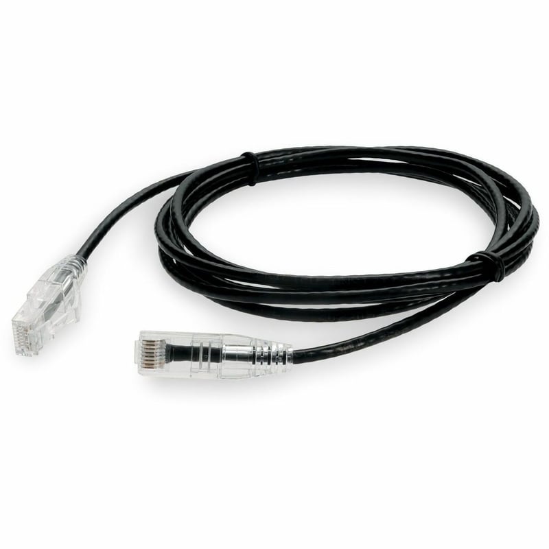 AddOn 10ft Black CAT 6 Slim PVC Ethernet Cable Non-Booted RJ-45 M/M - Thumbnail 1