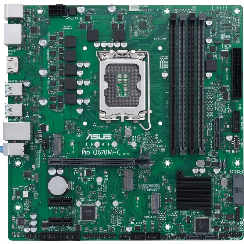 Asus PRO Q670M-C-CSM Desktop Motherboard - Intel Q670 Chipset - Socket LGA-1700 - Intel Optane Memory Ready - Micro ATX - Thumbnail 1