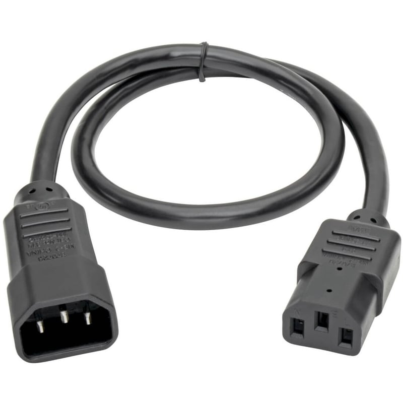 Eaton Tripp Lite Series PDU Power Cord, C13 to C14 - 10A, 250V, 18 AWG, 2 ft. (0.61 m), Black - Thumbnail 2