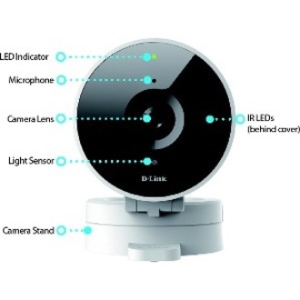 D-Link mydlink DCS-8010LH 1 Megapixel HD Network Camera - Monochrome, Color - Thumbnail 2