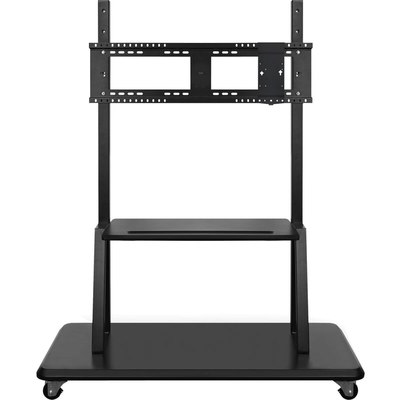 ViewSonic VB-STND-001 Mobile TV Cart for 55 to 86 inch screens up to 265 lbs, VESA Pattern Compatible for 400x200 to 900x600mm, Storage Tray, and Lockable Wheels - Thumbnail 1