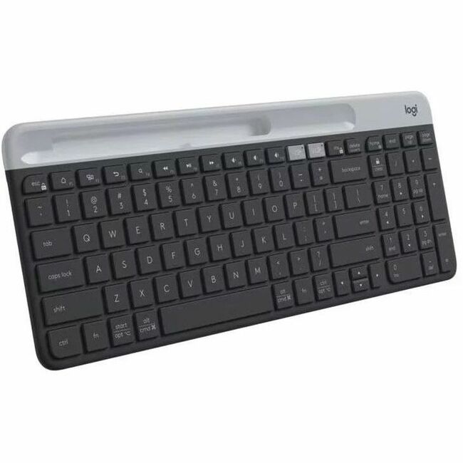 Lenovo Logitech K585 Slim Multi-Device Wireless Keyboard with Phone Stand - Graphite - Thumbnail 1