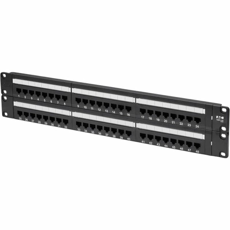 Tripp Lite by Eaton 48-Port Cat6 Cat5 Patch Panel Rackmount 110 Punch Down RJ45 Ethernet 1URM 568B - Thumbnail 3