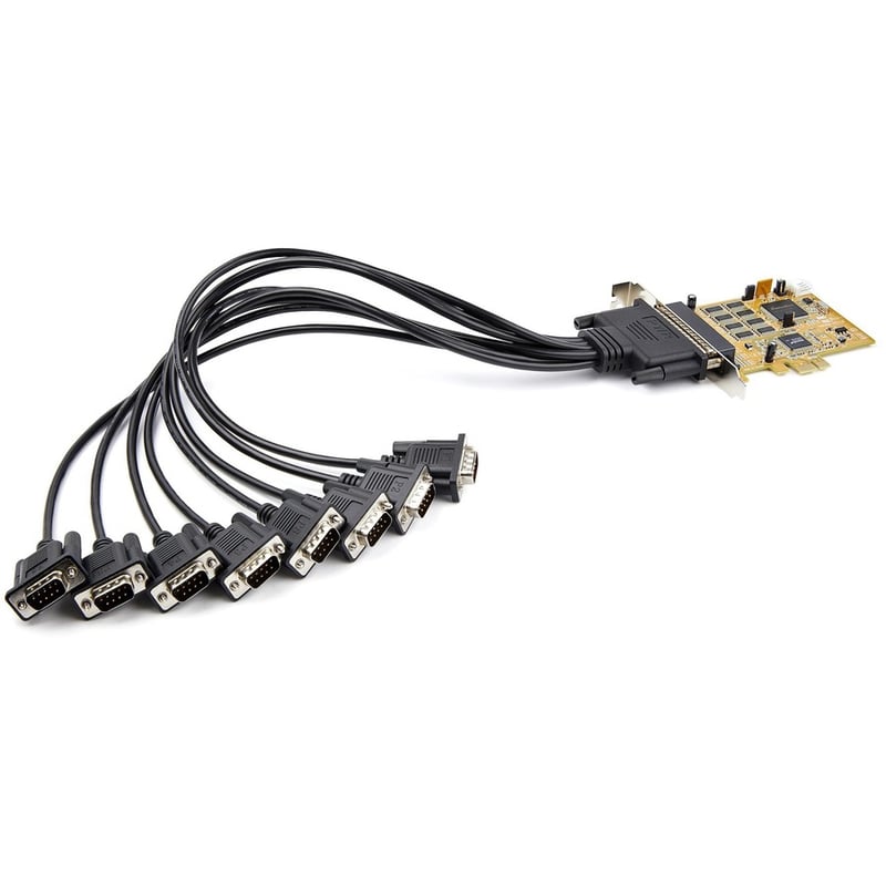StarTech.com 8-Port PCI Express RS232 Serial Adapter Card - PCIe to Serial DB9 RS232 Controller Card - 16C1050 UART - 15kV ESD - Win/Linux - Thumbnail 2