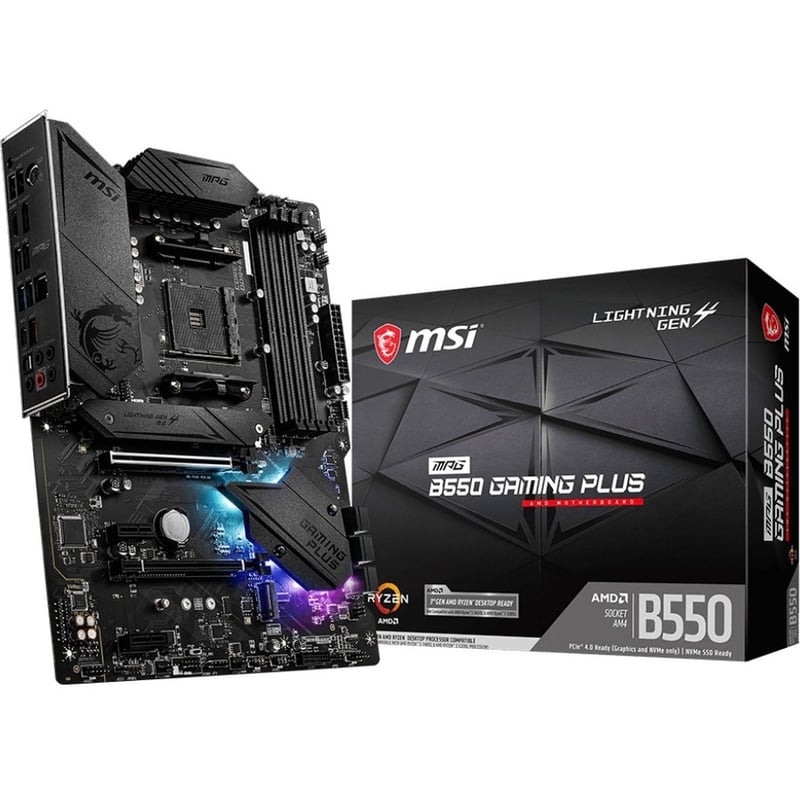 MSI MPG B550 GAMING PLUS Desktop Motherboard - AMD B550 Chipset - Socket AM4 - ATX - Thumbnail 1