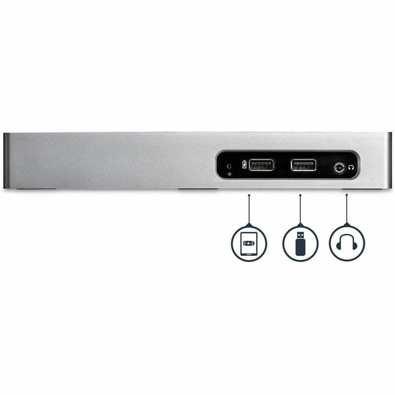 StarTech.com USB 3.0 Docking Station - Dual Monitor Laptop Dock with HDMI & DVI/VGA - 6x USB Type-A Hub, GbE - Universal Windows & Mac - Thumbnail 3