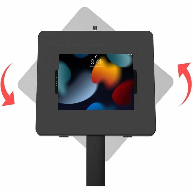 CTA Digital Premium Thin Profile Floor Stand with Large Universal Security Enclosure (Black) - Thumbnail 2
