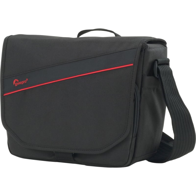 Lowepro Event Messenger 150 Carrying Case (Messenger) Camera, Camera Equipment, Notebook, Tablet, Accessories, Lens, Flashlight - Black, Red - Thumbnail 2