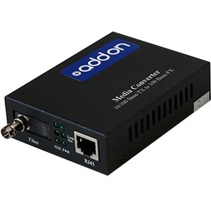 AddOn 10/100/1000Base-TX(RJ-45) to 1000Base-BXU(ST) BiDi SMF 1490nm/1550nm 60km Media Converter - Thumbnail 1