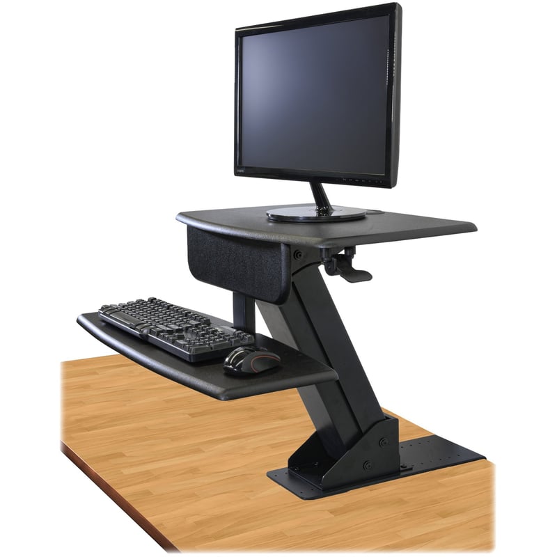 Kantek Desk Clamp On Sit To Stand Workstation Black - Thumbnail 1