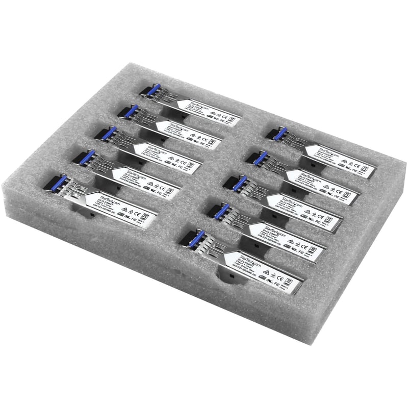 StarTech.com Gigabit Fiber SFP Transceiver Module - Cisco GLC-LH-SM Compatible - SM/MM LC - 10km / 550m - 10 Pack - 1000Base-LX/LH - Mini-GBIC - Thumbnail 1