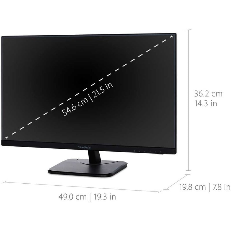 ViewSonic VA2256-MHD 22 Inch IPS 1080p Monitor with Ultra-Thin Bezels, HDMI, DisplayPort and VGA Inputs for Home and Office - Thumbnail 5