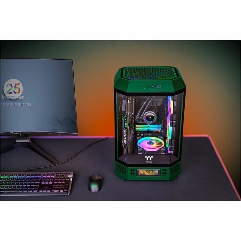 Thermaltake The Tower 300 Racing Green Micro Tower Chassis - Thumbnail 2