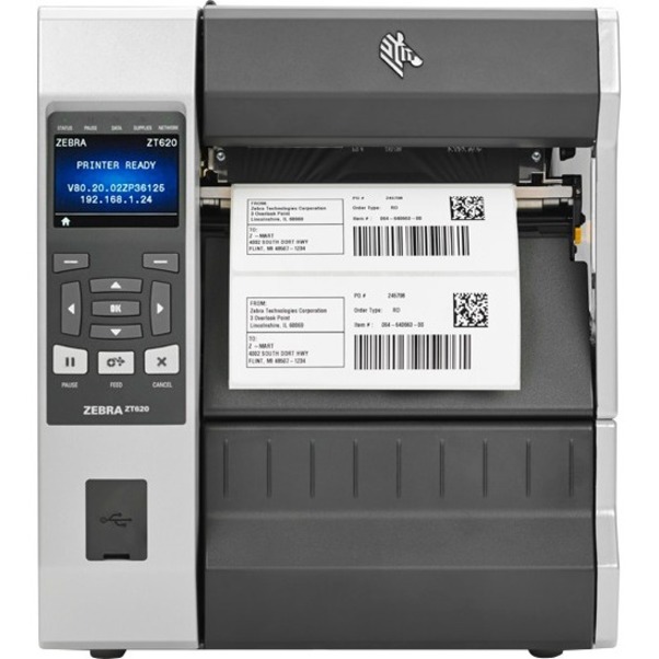 Zebra ZT620 Industrial Direct Thermal/Thermal Transfer Printer - Monochrome - Label Print - USB - Serial - Bluetooth - Thumbnail 2