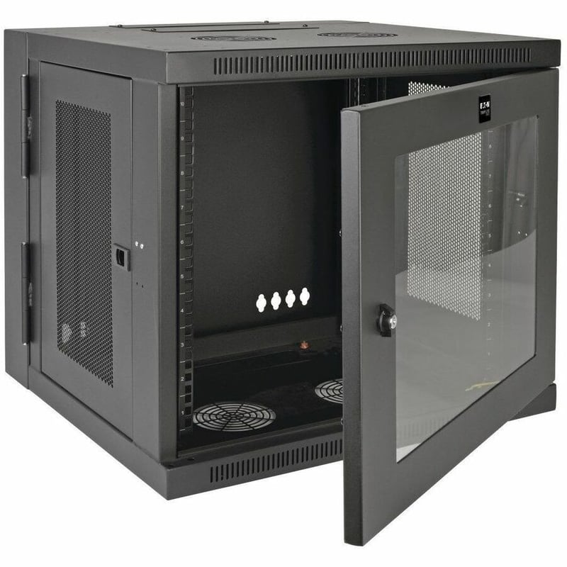 Tripp Lite by Eaton SmartRack 10U Low-Profile Switch-Depth Wall-Mount Small Rack Enclosure Clear Acrylic Window Hinged Back - Thumbnail 3