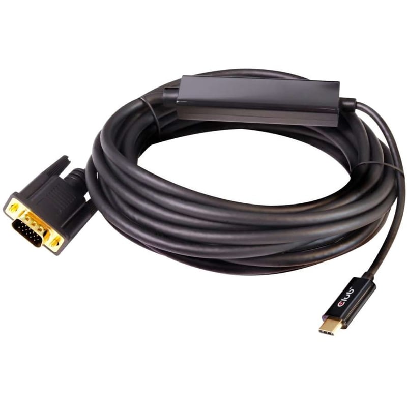 Club 3D USB Type C to VGA Active Cable M/M 5m/16.40ft - Thumbnail 1