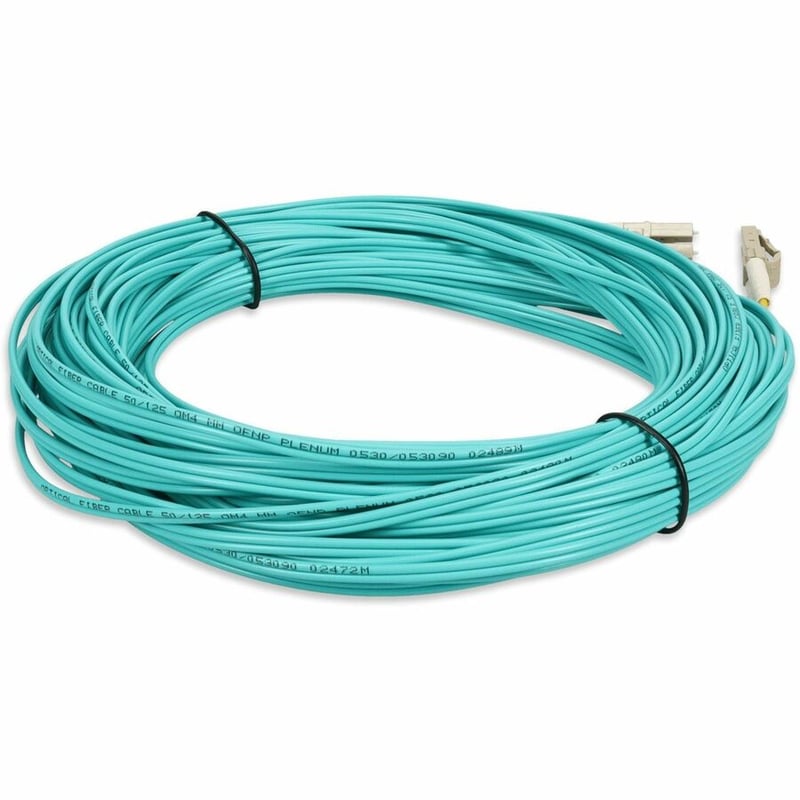 AddOn 43m LC to LC Aqua OM4 Duplex OFNP (Plenum-Rated) Fiber Patch Cable - Thumbnail 5