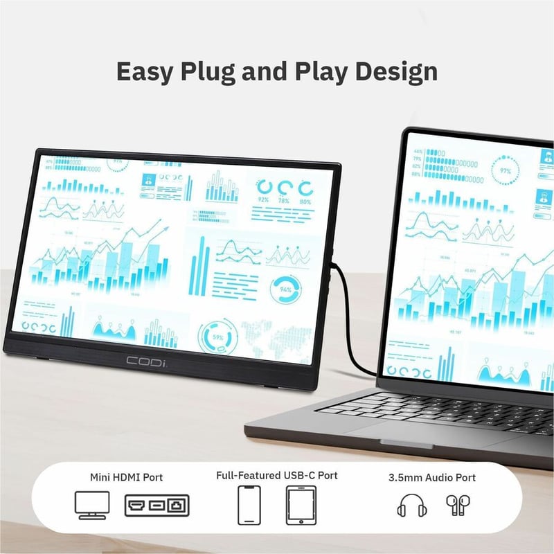 15.6IN PORTABLE MONITOR WITH KICKSTAND - Thumbnail 3