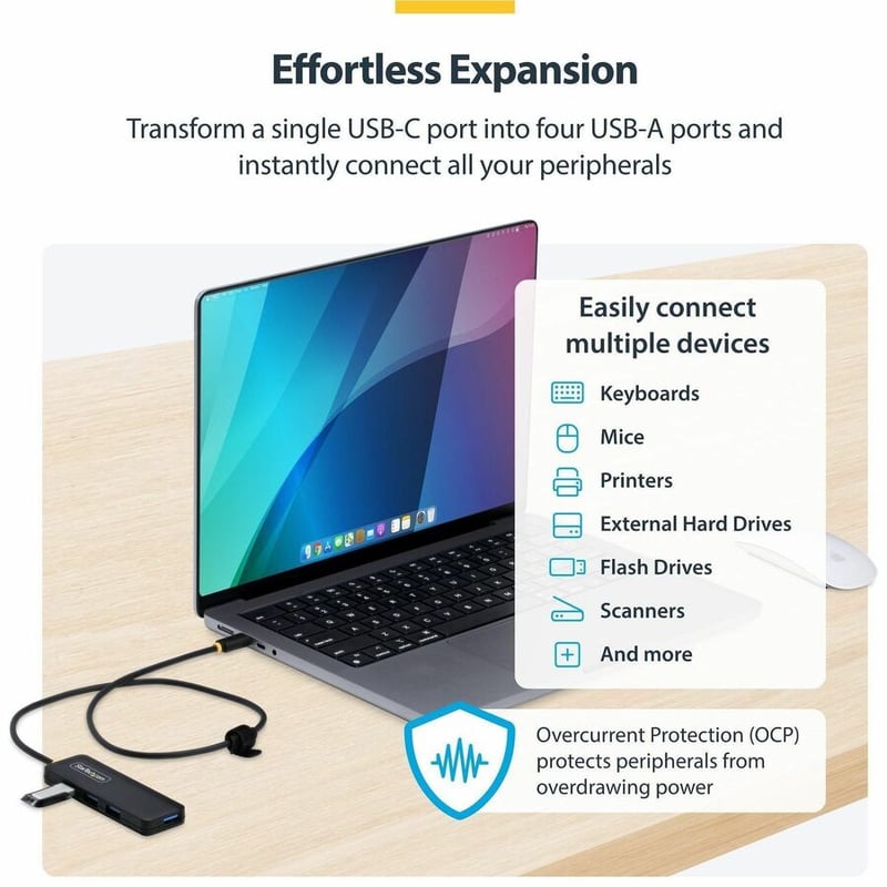 4-PORT USB-C HUB USB BUS POWERED - Thumbnail 2