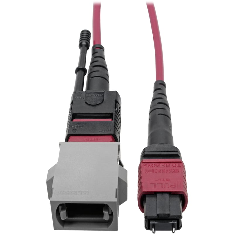 Eaton Tripp Lite Series MTP/MPO Parallel Optics Base-8 Migration Fiber Adapter, Polarity C to B, 12 Fiber, 40GB/100GB, OM4 M/F, Magenta, 8 in. - Thumbnail 2