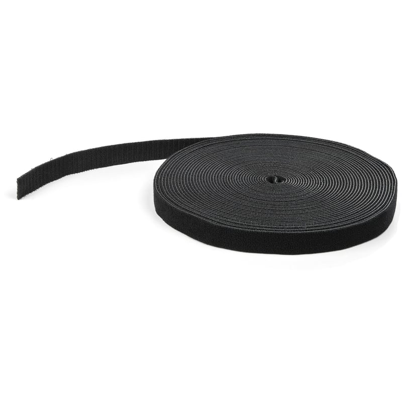 StarTech.com Hook-and-Loop Cable Management Tie - 50 ft. Bulk Roll - Black - Cut-to-Size Cable Wrap / Straps - Thumbnail 1