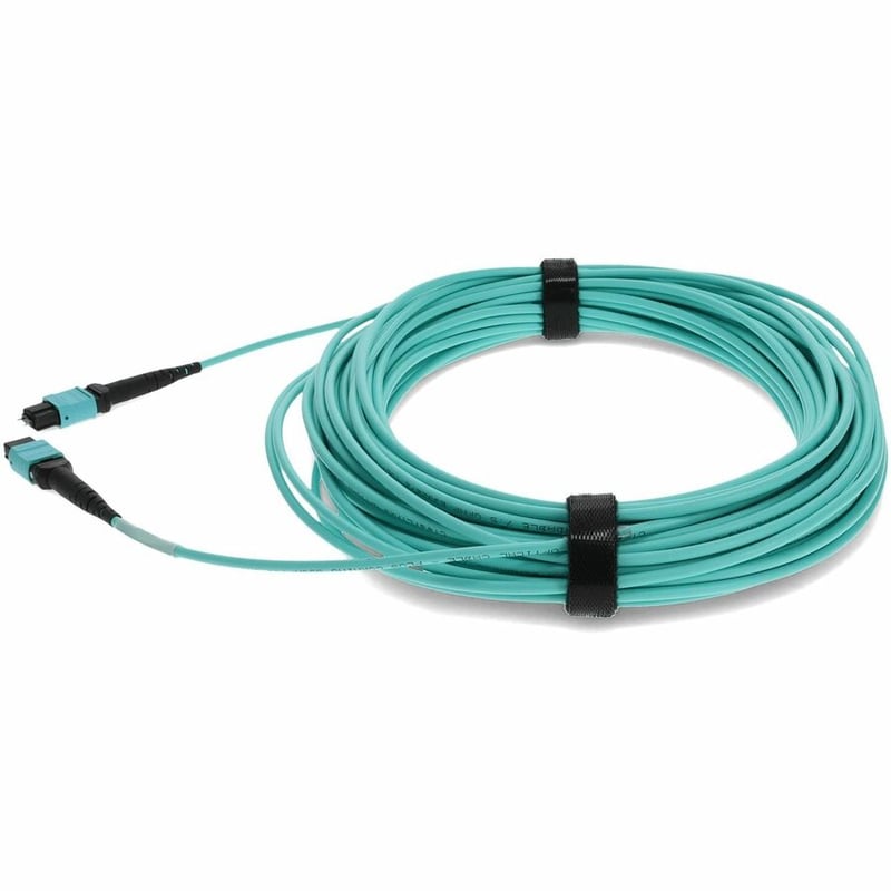 AddOn 25m MPO/UPC (Male) to MPO/UPC (Male) Aqua OM3 OFNR (Riser-Rated) 12-Strand Fiber Patch Cable - Thumbnail 2