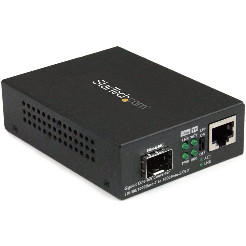 StarTech.com Gigabit Ethernet Fiber Media Converter with Open SFP Slot - Supports 10/100/1000 Networks - Thumbnail 1