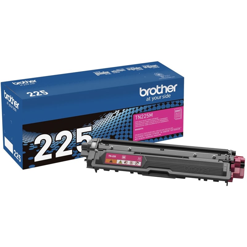 Brother Genuine TN225M High Yield Magenta Toner Cartridge - Thumbnail 1